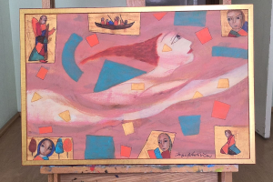 Inge Kudisiim. Ujuja. Mõõdud 62x42,5 cm