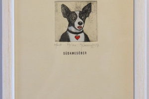 "Südamesõber" (ofort) 2017. 17 x 23 cm