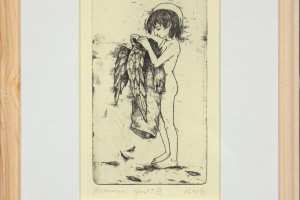 Reti Saks "Hommik" (ofort) 1995. 32 x 23,5 cm.
