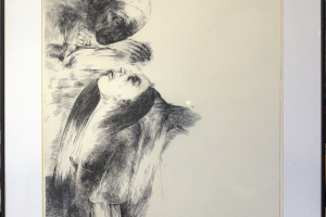Silvi Liiva "Saatja" (ofort) 1983. 77 x 55 cm.