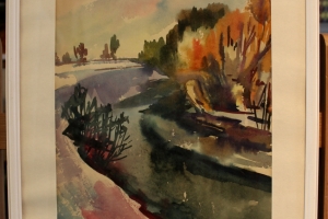 Maastik Võrumaa lähistel akvarell 1963 Viivi Perv 125.-